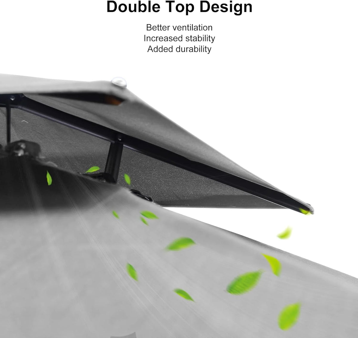 PURPLE LEAF Outdoor Cantilever Umbrella 10' X 13' Rectangle Umbrella Large Patio Umbrella Windproof Heavy Duty Hanging Offset Umbrella for Garden Outdoor Pool, Dark Grey