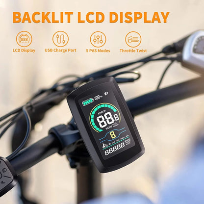 Jasion EB7 2.0 Electric Bike for Adults, 500W Motor Electric Bicycles with 48V 10AH Removable Battery, 20" Fat Tire Foldable Electric Bike with Dual Shock Absorber, 7-Speed