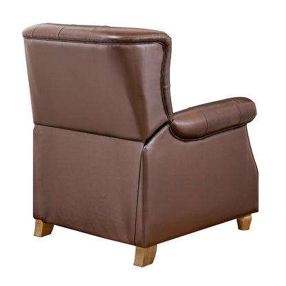 Pioneer Woman Harper Pushback Leather Recliner, Whiskey & Faux Cowhide Upholstery
