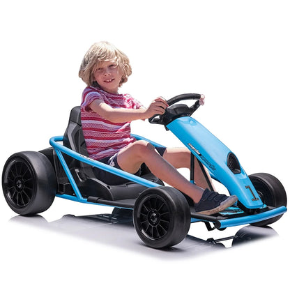 Kojooin Go Kart for Kids,24V Battery 300WX2 Motors Pedal On Foot Go Cart,8MPH High Speed Drifting Car with Slow Start Function,Rose red