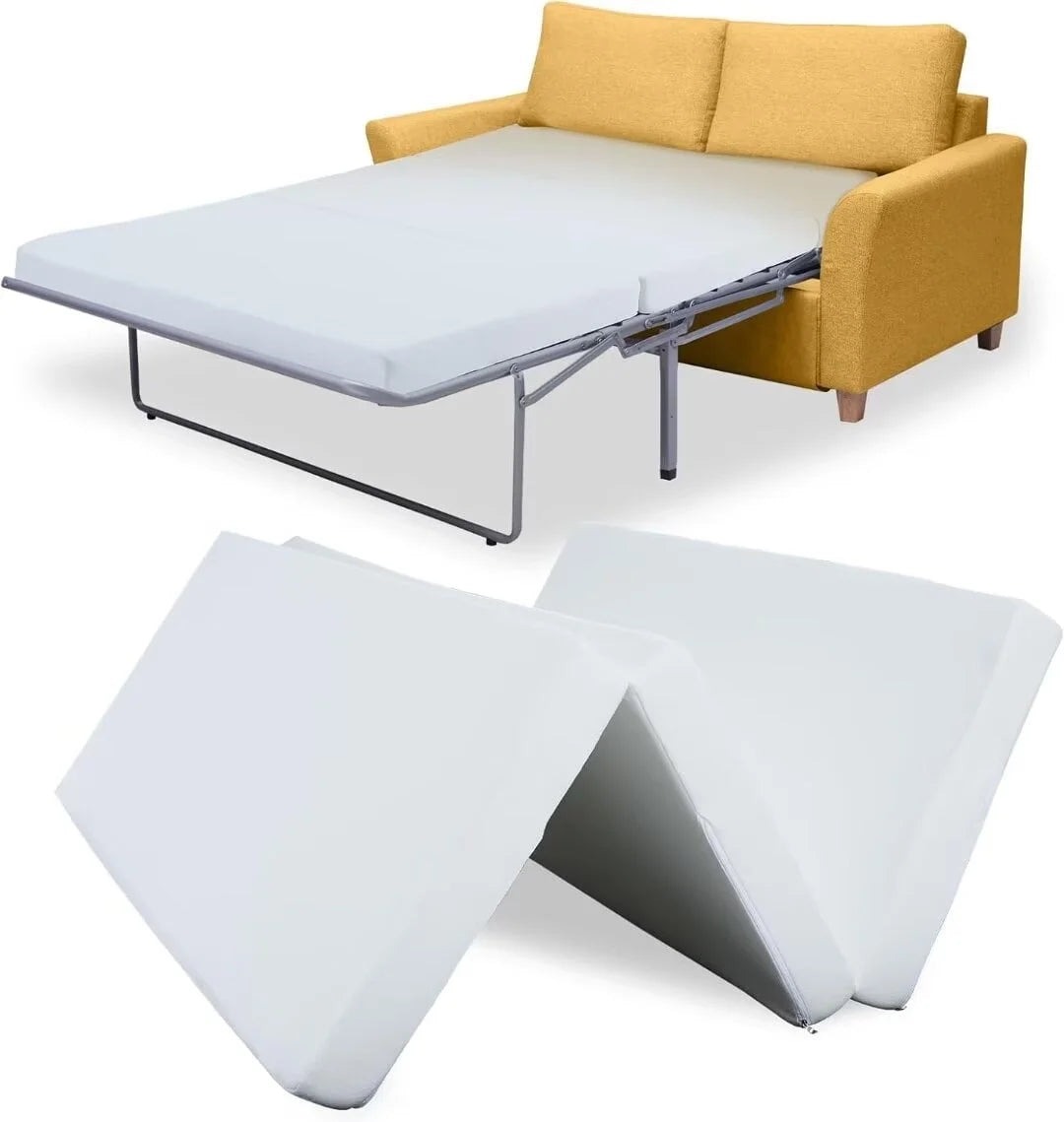 NAIZEA Foldable Sofa Bed Replacement Mattress Memory Foam 4 inch Pull Out Sofa Bed Mattress Twin Size for Convertible Folding Sofa & Couch Beds, Sofa Not Included