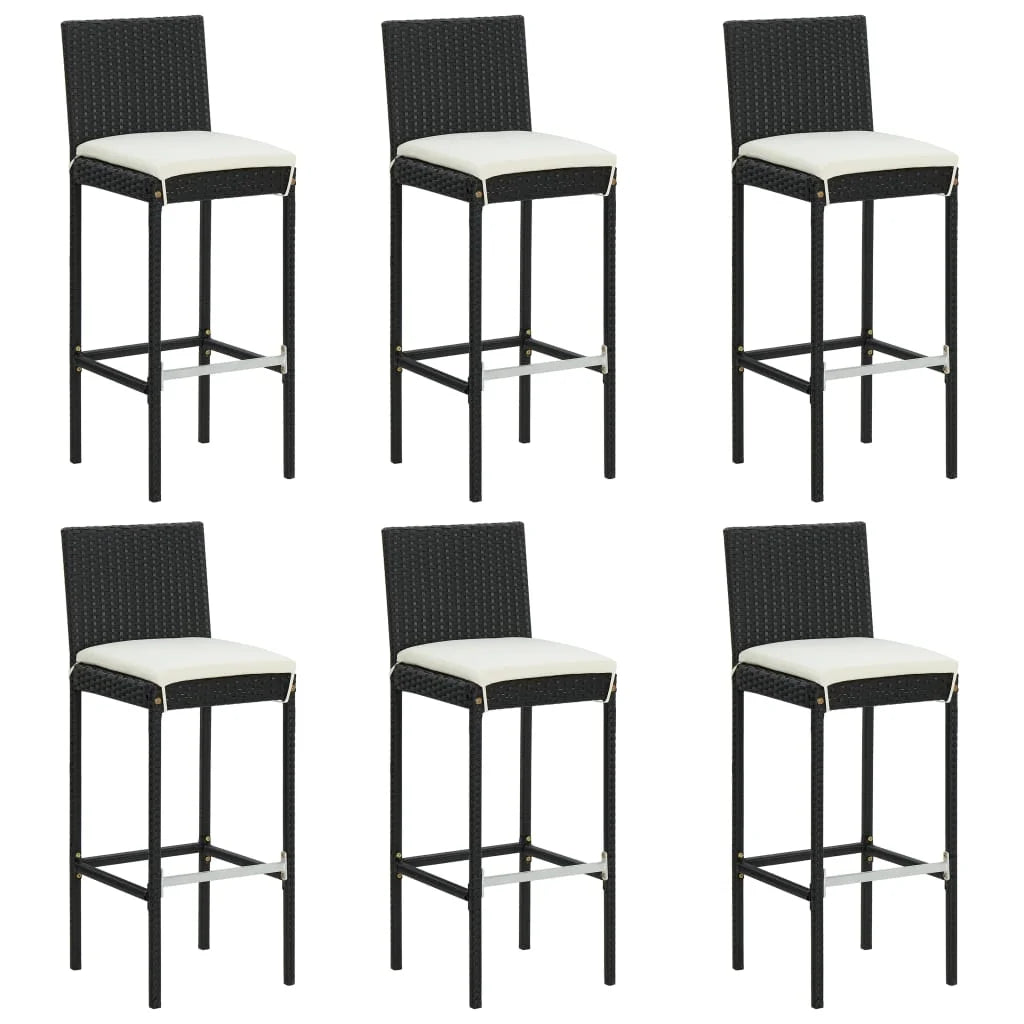 vidaXL Patio Bar Set Outdoor Bistro Set Bar Stool Bistro Table Poly Rattan