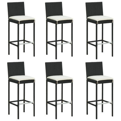 vidaXL Patio Bar Set Outdoor Bistro Set Bar Stool Bistro Table Poly Rattan