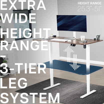 VIVO Reclaimed Wood / Black 63�?x 32�?Electric Height Adjustable Stand Up Desk