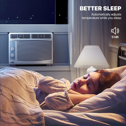 mollie 12,000 BTU 115V Window Air Conditioner, Cools Rooms up to 450 Sq.Ft., Window AC Unit with Remote Control, 24H-Timer and 3 Fan Speeds, White