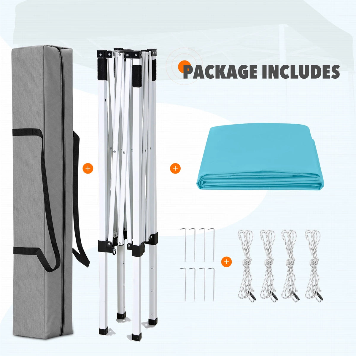 EAGLE PEAK 5x5 Pop Up Canopy Tent Instant Outdoor Canopy Easy Set-up Straight Leg Folding Shelter（Blue）