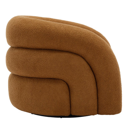 360�� Swivel Accent Chair for Living Room, Boucle Barrel Armchair Single Sofa Chair Reading Chair, Sage Green