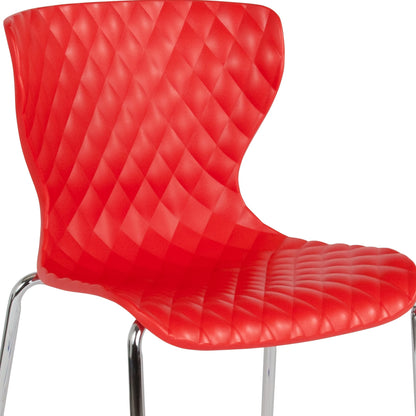 BizChair 4 Pack Contemporary Design Orange Plastic Stack Chair