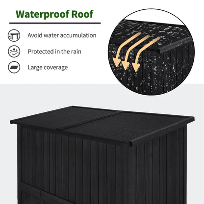 MCombo Outdoor Wood Storage Cabinet, Garden Tool Shed 1900