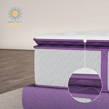 Full Mattress, Sersper 12 Inch Hybrid Full Size Mattress in a Box, with 5-Zone Pocket Spring Pillow Top Cooling Gel Memory Foam Mattress