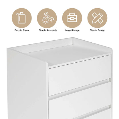 Aukfa Wood 4 Drawer Dresser,Chest of Drawer with Anti-fall Device, Black