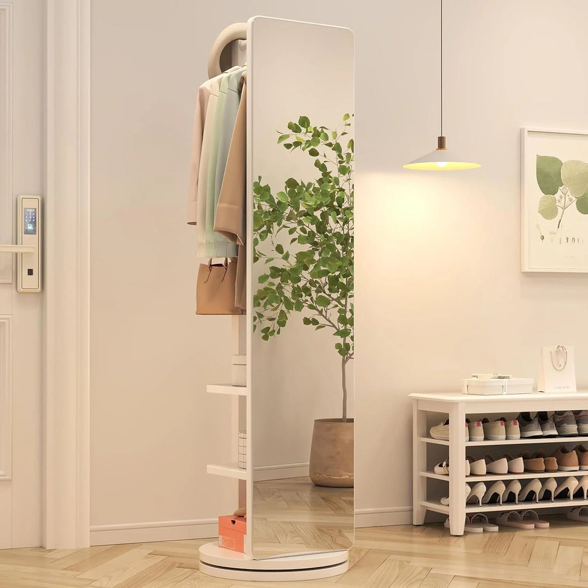 Full-Length Mirror on Rubber Wood Frame 65.7 x 17.7 Inches Ideal for Dressing Rooms and Living Spaces for Versatile Use