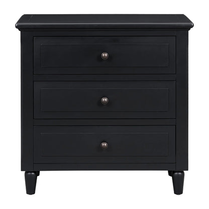 White Nightstand for Bedroom, Atumon Nightstand with 3 Drawers, Wood Bedside Table, Modern Nightstand Furniture for Bedroom, 28"L x 16.9"W x 28"H