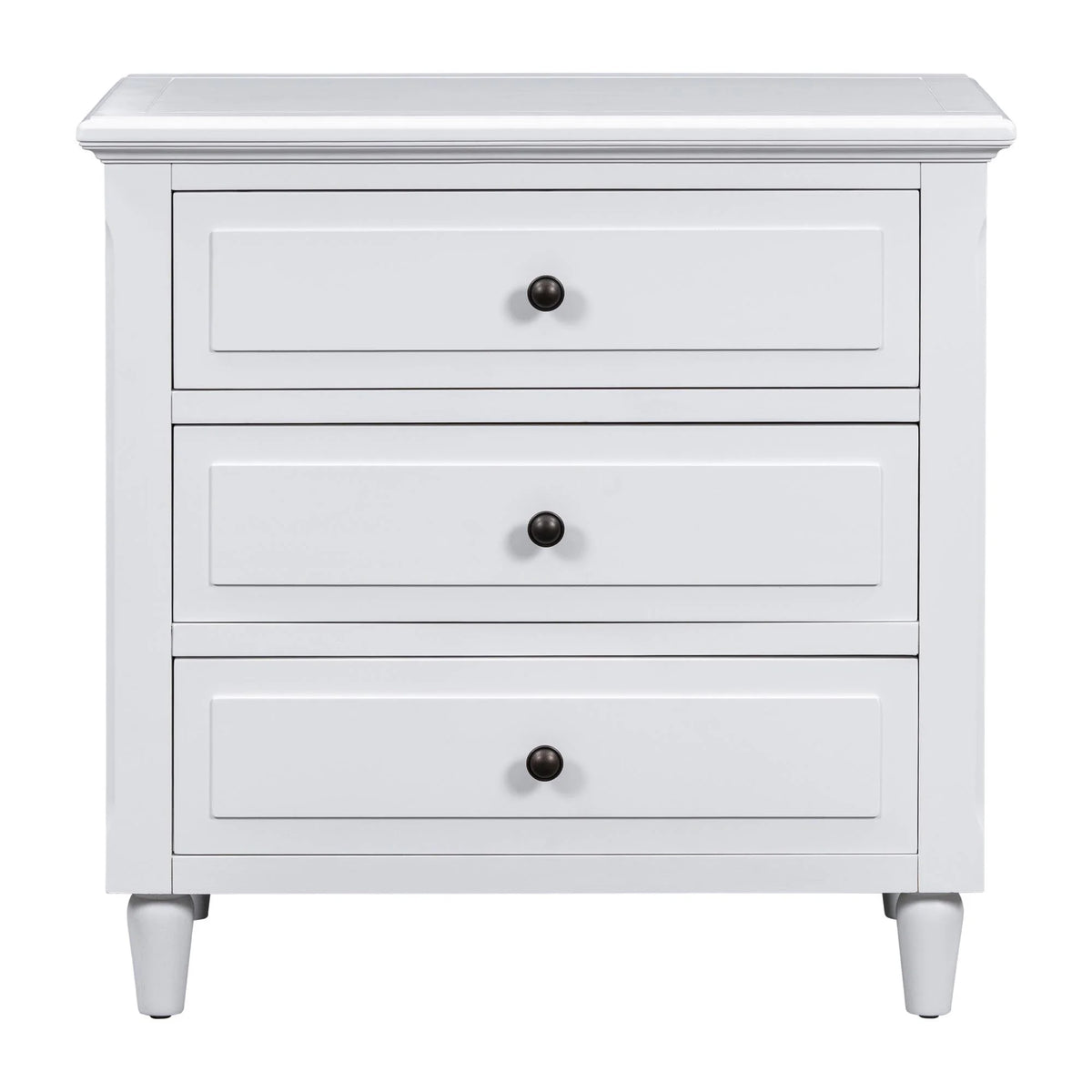 White Nightstand for Bedroom, Atumon Nightstand with 3 Drawers, Wood Bedside Table, Modern Nightstand Furniture for Bedroom, 28"L x 16.9"W x 28"H