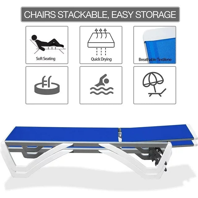 Domi Outdoor Living Chaise Lounge Chair Aluminum Adjustable Pool Lounge Chair��With All-Weather Textilene for Deck, Lawn, Backyard ��1 Grey Chair��