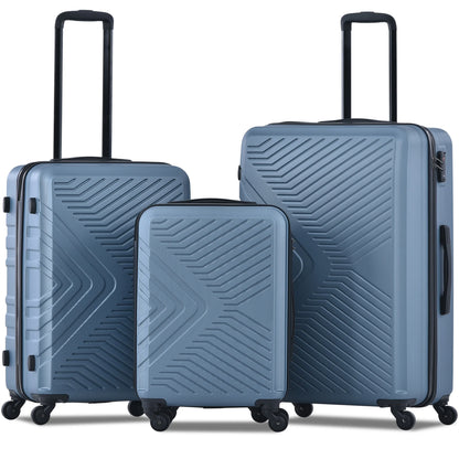 3 Piece Navy Luggage Travel Set, 20" 24" 28" Carry on Luggage with Spinner Wheels, Lightweight Hard Case Luggage Travel Suitcase Christmas Gifts for Business Trip Holiday Travel Cruise