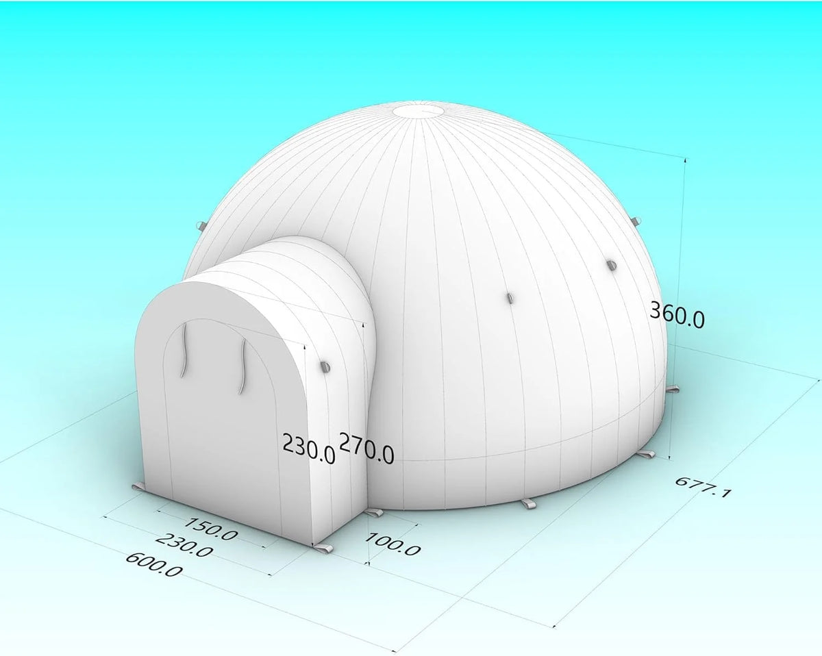 SAYOK 16.4ft Inflatable Igloo Dome Tent with LED Lgith Protable White Nightclub Tent for Party Wedding Event