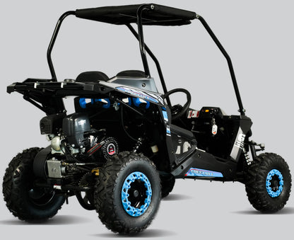 TrailMaster Cheetah 6 Youth Go-Kart - 163cc 5.5HP Engine, 4-Point Safety Belt, Remote Kill, Speed Governor, Suitable for Kids 6-12. with Pre-Assembled Version Now! (Pre-Assembled, Blue)