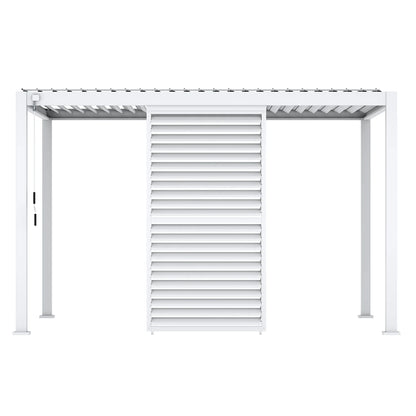 Mirador 10'x10' 111S Outdoor Pergola Accessories-Aluminum Fixed Shutter Wall, Dark Gray