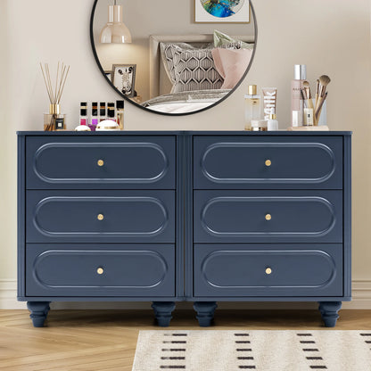 YOCWO 3 Drawer Nightstand, Classic Chest of Drawers with Arc Edge, Walnut