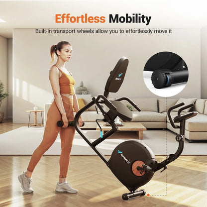 MERACH Recumbent Exercise Bikes for Home Sit Down Stationary Bicycle Magnetic 8 Levels Resistance Indoor Cycling Bike with Free APP