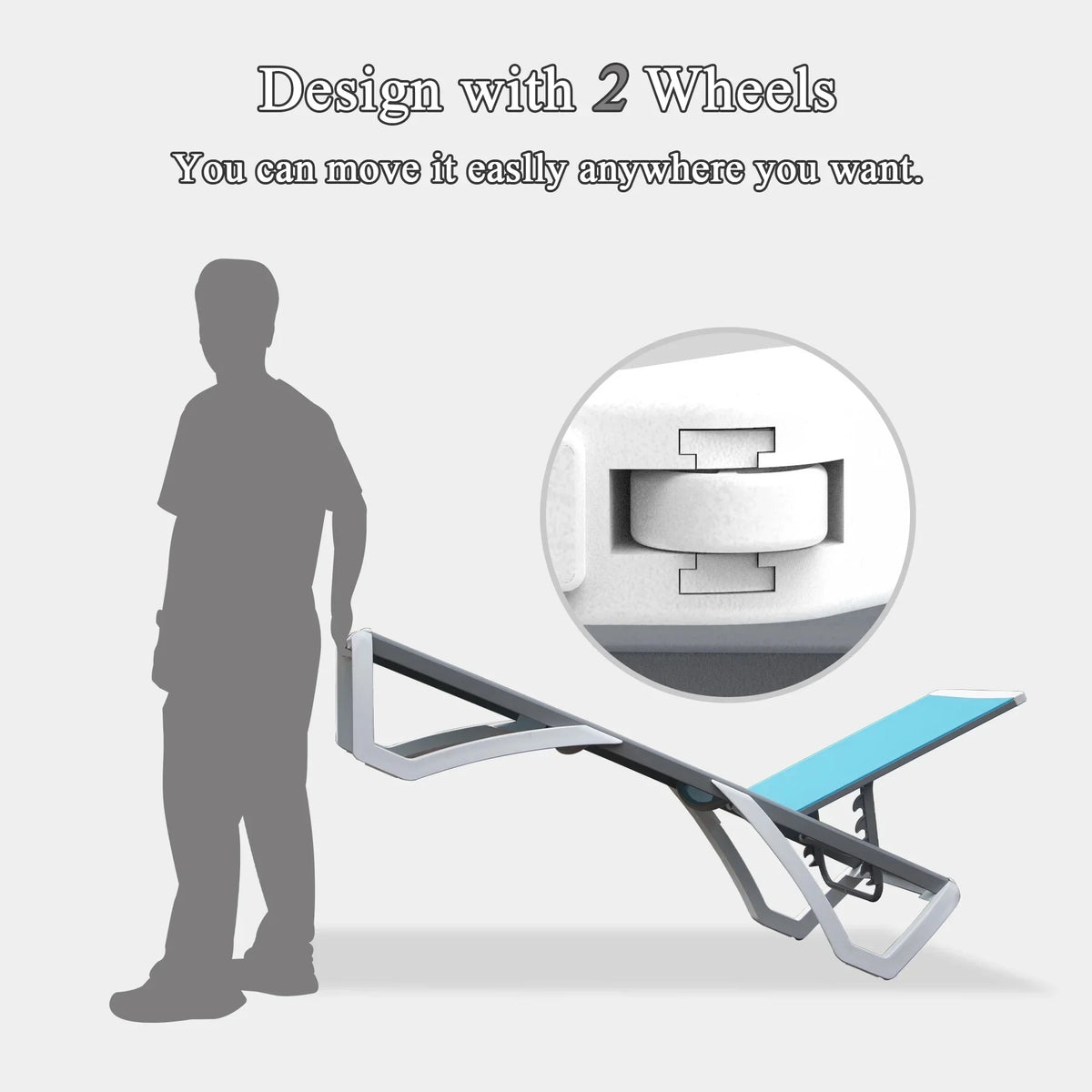 Domi Outdoor Living Chaise Lounge Chair Aluminum Adjustable Pool Lounge Chair��With All-Weather Textilene for Deck, Lawn, Backyard ��1 Grey Chair��