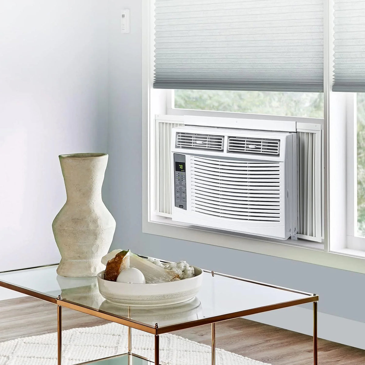 GAOMON 6000 BTU Window Air Conditioner, Cools Up to 350 Sq. Ft, Window AC Unit with Remote, 3 fan speeds, Sleep mode, Auto Restart, 24H Timer Window Air Conditioner, 115V/60Hz, White
