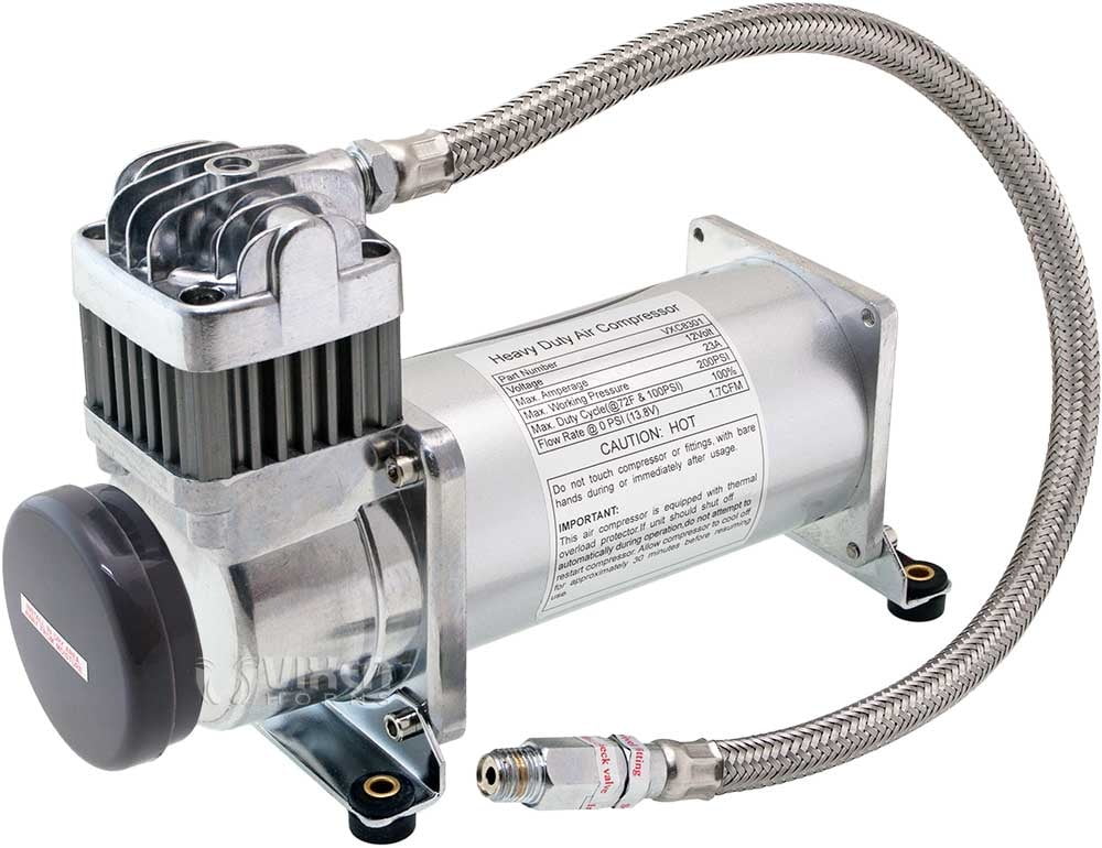 Vixen Horns 3 Gallon (12 Liter) Train/Air Horn Tank with 200 PSI Compressor Onboard System/Kit 12V VXO8330