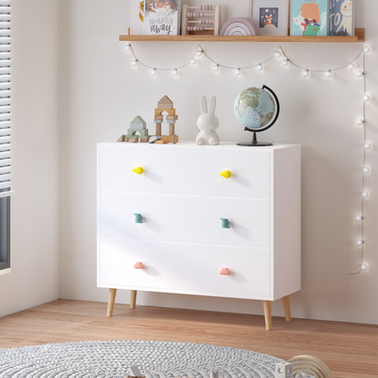Miniyam Drawer Dresser with Glides & Safety Design for Kids, Colorful