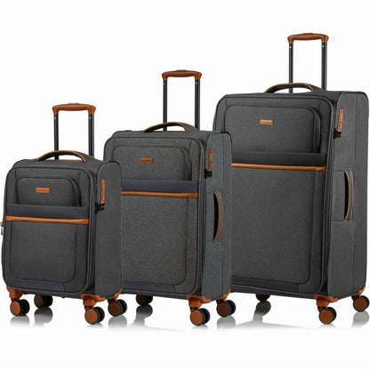 CHAMPS Classic II Collection, 3-piece Softside Luggage set, Grey