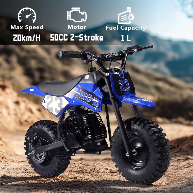 Kids Dirt Bike,Perfect Starter Gas Dirt Bike with Comfortable off-road tires,power Gasoline 49cc Dirt Bike for Kids 8-15,42��28��28in,2-Stroke,Green