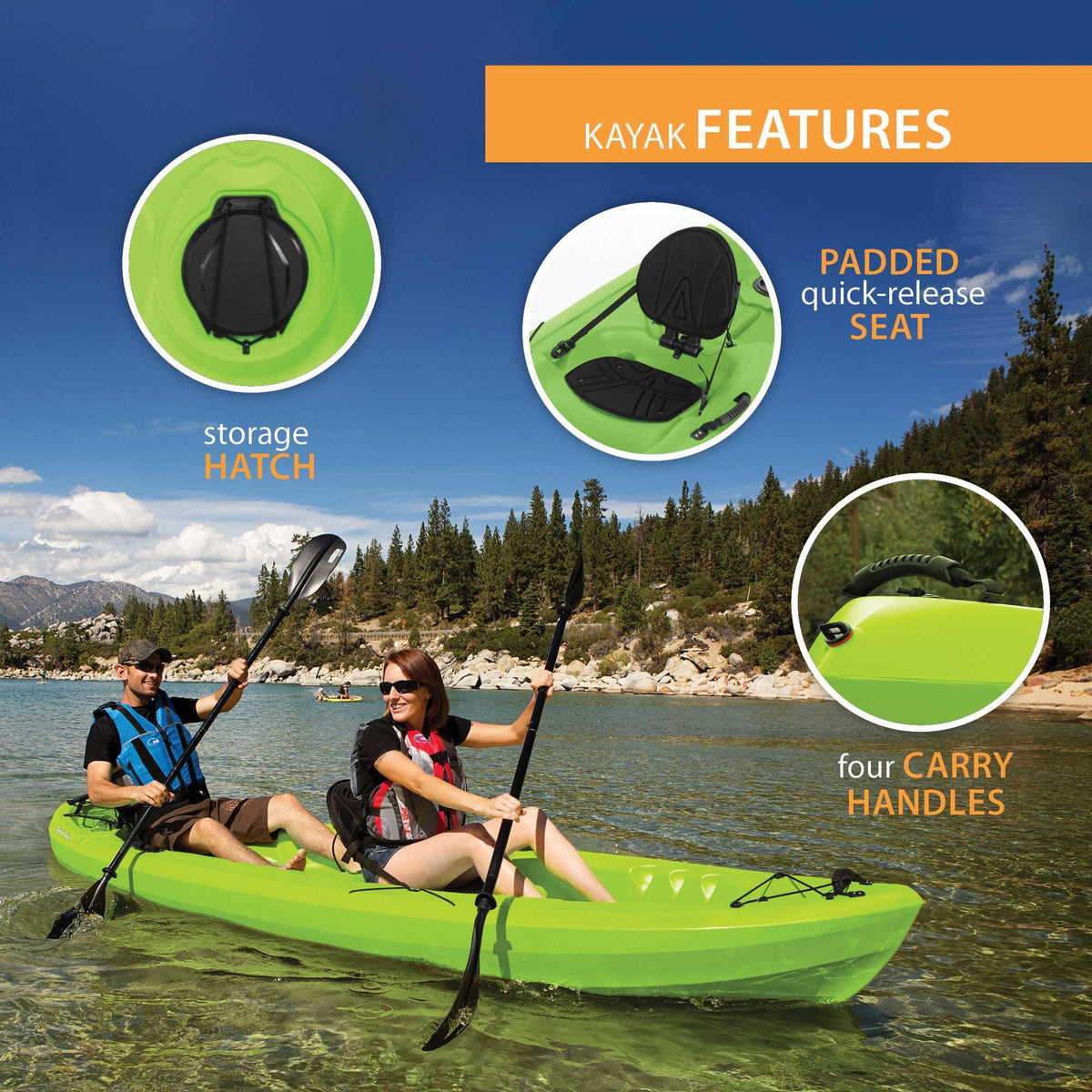 Lifetime Spitfire 12 ft Tandem Kayak, Sunset Fusion (90915)