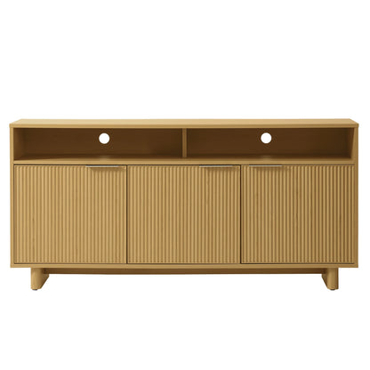 Better Homes & Gardens Lillian Fluted TV Stand for TVs up to 70", Natural Pine Finish