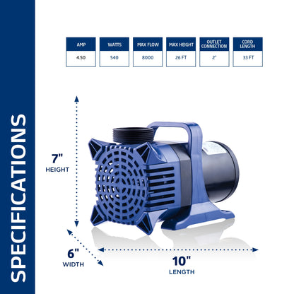 Alpine Corporation 2100 GPH Cyclone Pond Pump Submersible