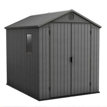 Keter Outdoor Storage Shed, Durable Resin, Compact & Portable, Store-It-Out Darwin, Grey