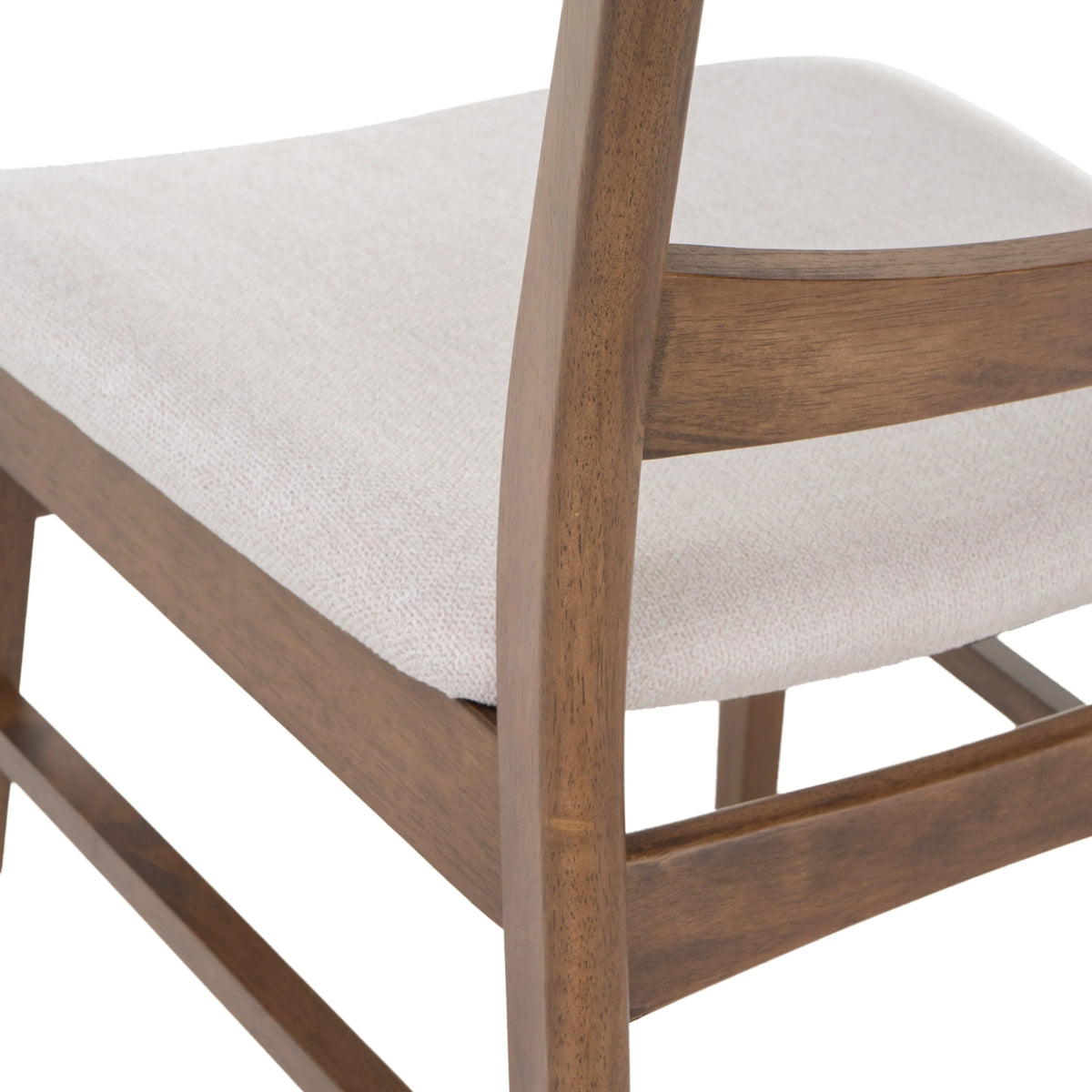 GDFSTUDIO Mid Century Modern Fabric Upholstered Rubberwood Dining Chairs, Set of 2, Dark Gray and Walnut