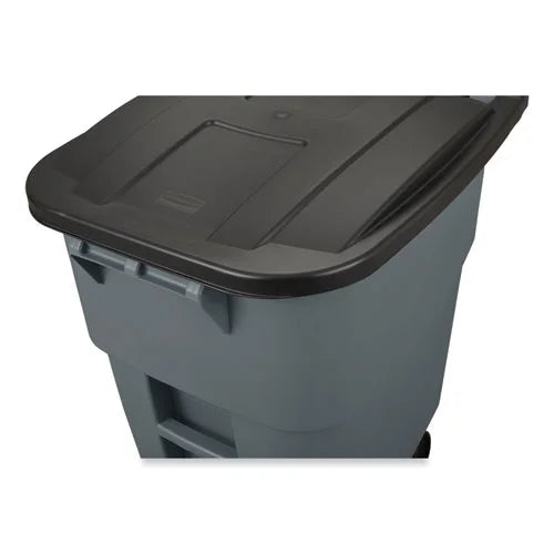 Rubbermaid Commercial Brute Rollout Container Square Plastic 50gal Gray 9W27GY