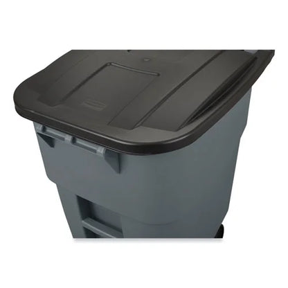 Rubbermaid Commercial Brute Rollout Container Square Plastic 50gal Gray 9W27GY