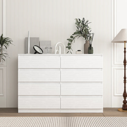 Kadyn White Chest of Drawer, 6 Double Drawer Dresser for Bedroom, Modern Storage Cabinet for Living Room, Dresser