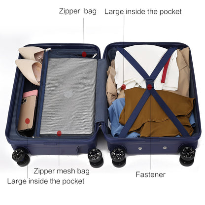 MKF Collection Felicity Extra Large & Large Hardside Luggage 2 pcs, Luxurious Travel Suitcase by Mia K - Rose Gold