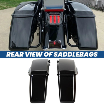 Kojem Hard Saddle Bags for 1993 - 2013 Harley Road King Glide Vivid Black Lockable Saddlebags