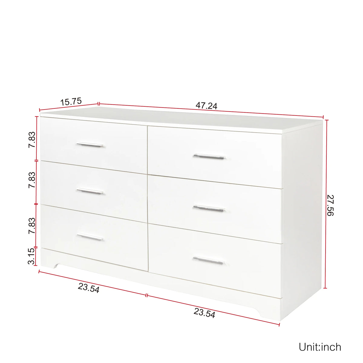 Ktaxon Bedroom Dresser with 6 Drawers, Wooden Double Dresser for Entryway, Wide Storage Cabinet for Living Room, Black