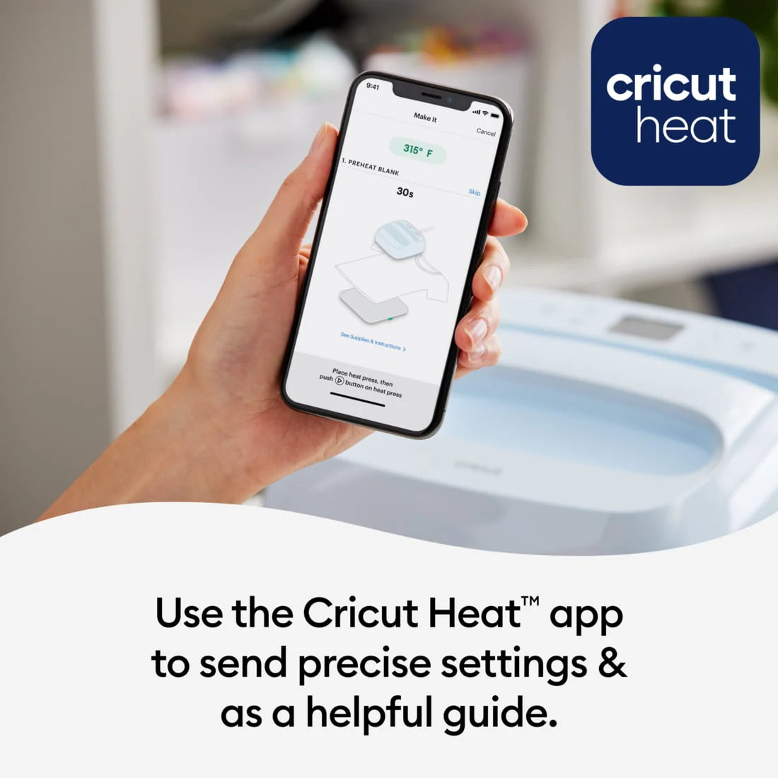 Cricut EasyPress® 3 - 9 in x 9 in - Bluetooth®-Enabled Handheld Heat Press