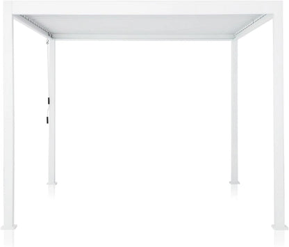 Mirador 10'x 10' 111S Outdoor Aluminum Pergola w/ Adjustable Rainproof Louver for Garden, Patio, Backyard, Takasho/Wood Grain