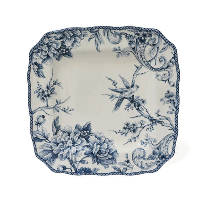 222 Fifth Adelaide Round 16-Piece Porcelain Dinnerware Set, Black Toile