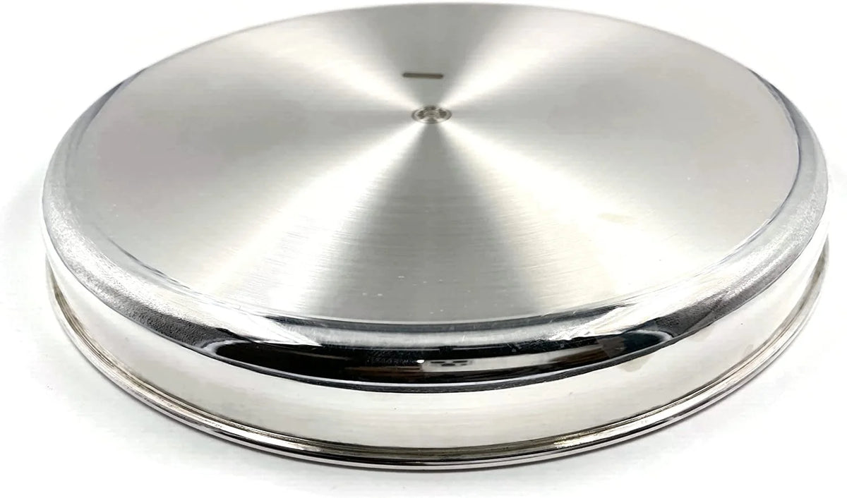 999 Pure Silver Hallmarked Light Weight Indian Dinner Thali - Style#03 Plate Diameter & Weight: 11.0 Inch Thali