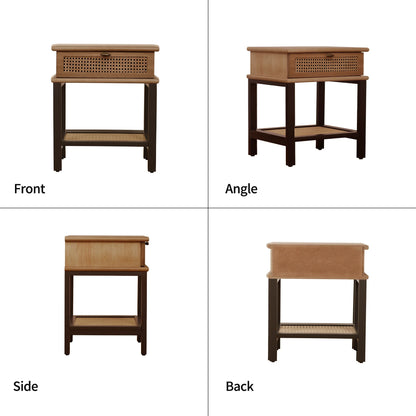 Farmhouse-style Solid Wood Crossed Legs Round Table, Boho Small Side Table with a White Top, Modern Wooden Bedside Table suitable for Bedroom, Living room, and Small Spaces, Easy to Assemble
