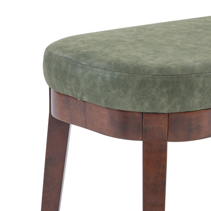 Eleanor Mid-century Upholstered Dining Bench, Entryway Bench with Solid Wood Frame, Beige