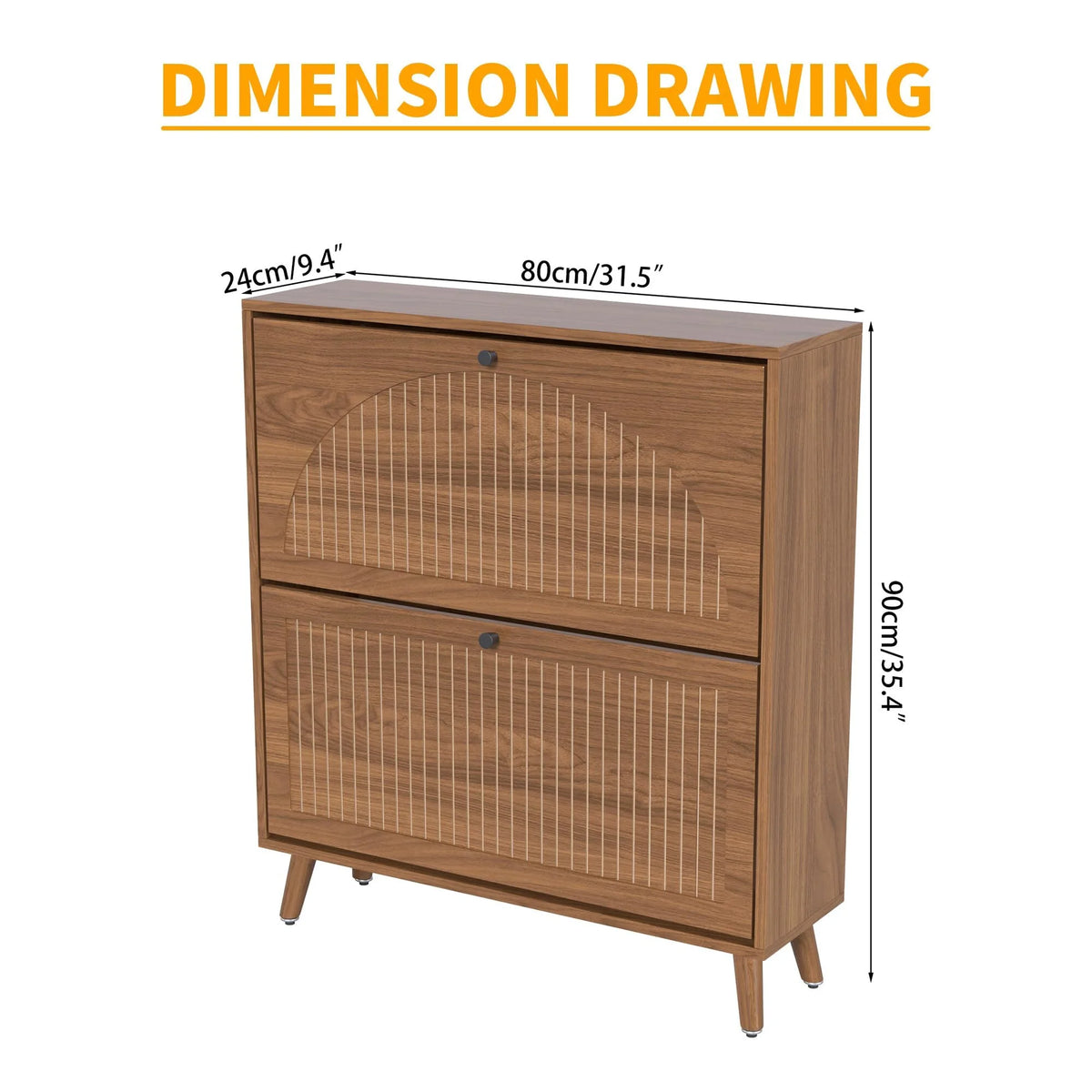 Shoe Storage Cabinet with 2 Flip Drawers, Modern Shoe Cabinet Storage for Entryway, Entryway Shoe Storage
