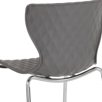 BizChair 4 Pack Contemporary Design Orange Plastic Stack Chair